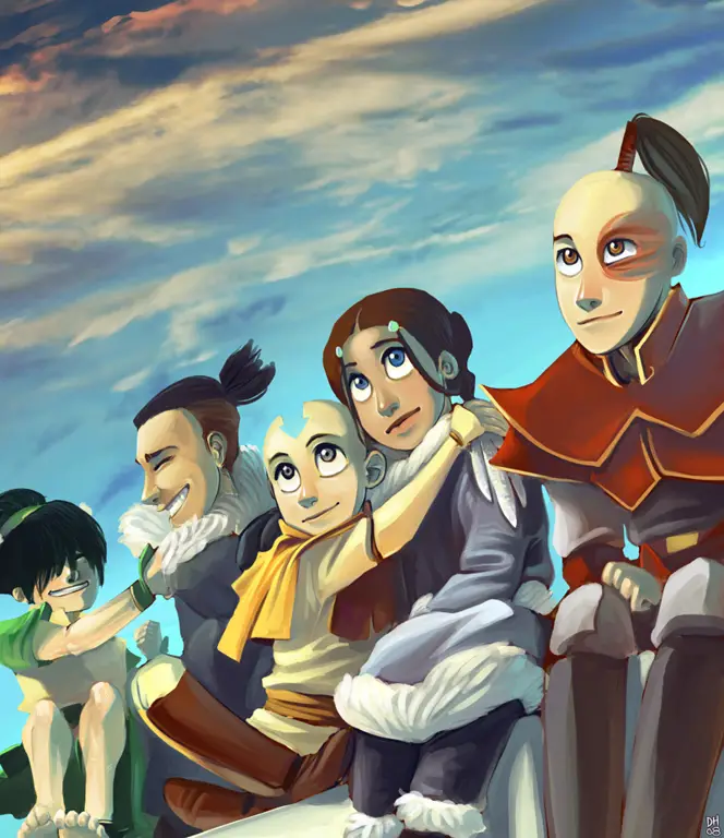 Aang dan teman-temannya dalam film Avatar