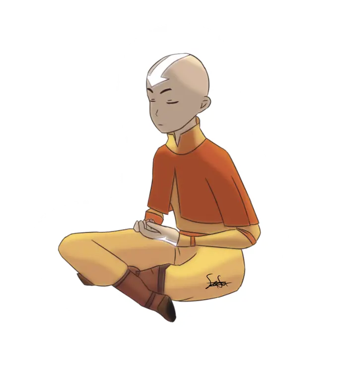 Aang bermeditasi