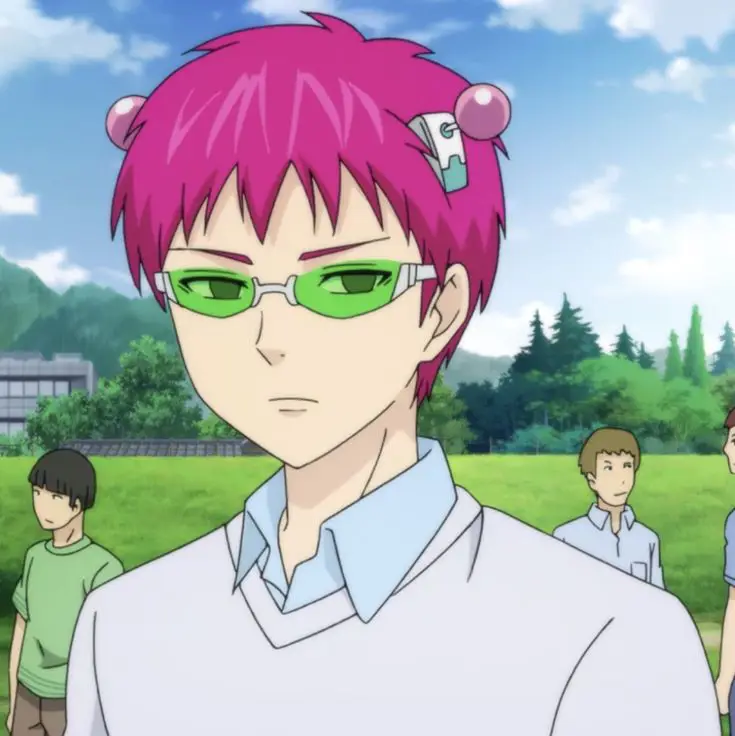 Gambar adegan anime Saiki Kusuo yang lucu dan penuh warna