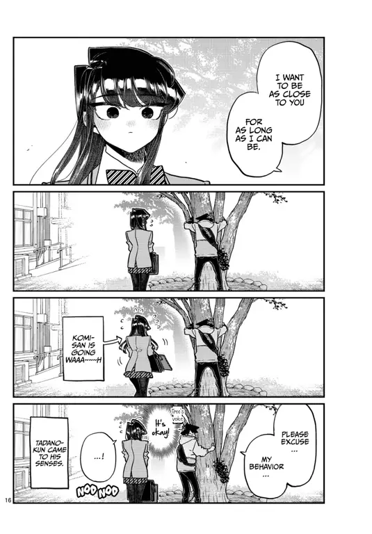 Adaptasi anime yang setia terhadap manga Panel manga Komi-san wa Komyushou