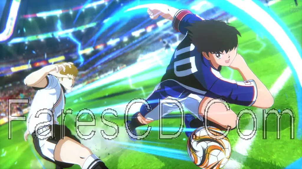 Adegan-adegan aksi sepak bola yang spektakuler Gambar adegan aksi sepak bola yang menegangkan di Captain Tsubasa