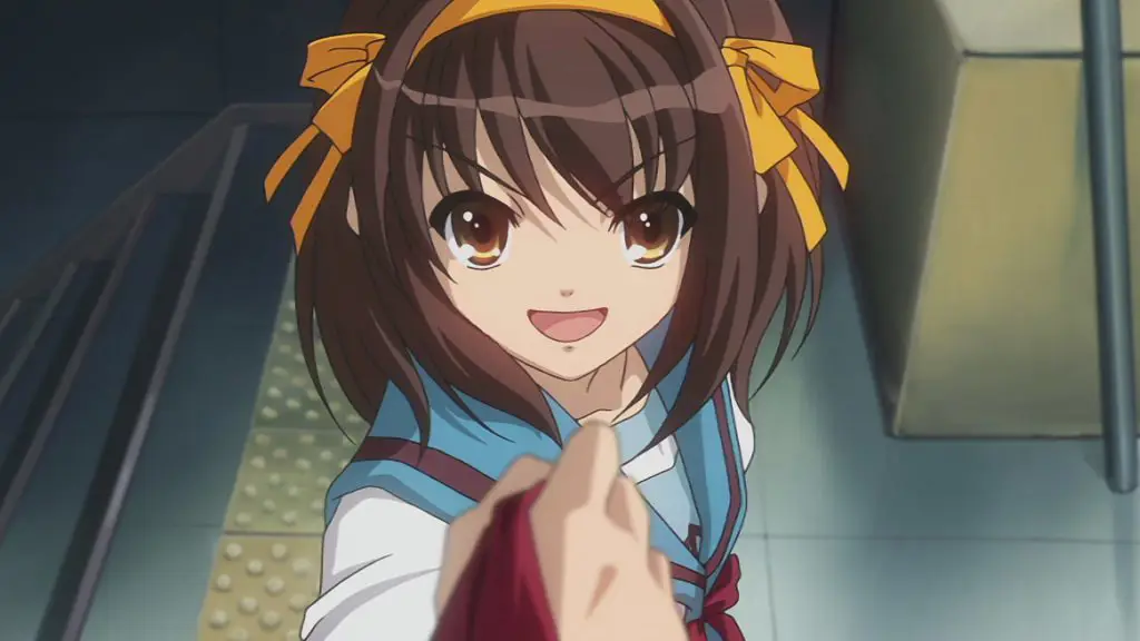 Gambar adegan ikonik dari anime Haruhi Suzumiya