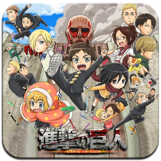 Cuplikan gambar anime Shingeki no Kyojin Chuugakkou yang lucu dan menggemaskan.