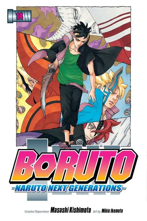 Panel-panel manga Boruto yang menampilkan adegan pertarungan dan interaksi karakter