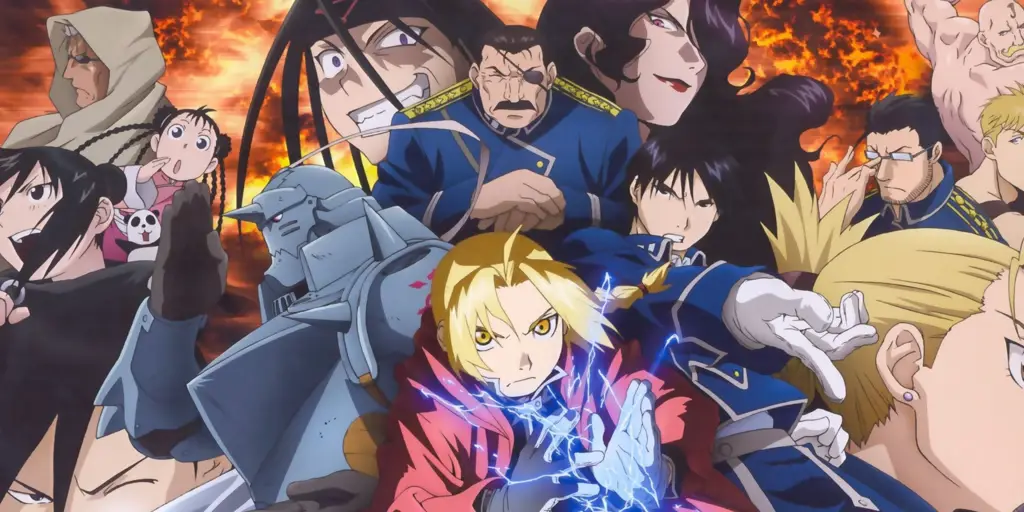 Gambar adegan akhir Fullmetal Alchemist Brotherhood yang mengharukan