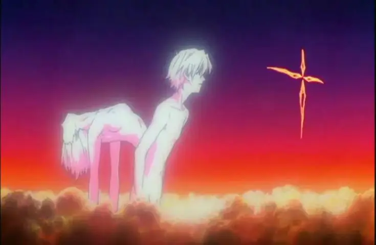 Gambar adegan akhir Evangelion 2 yang dramatis