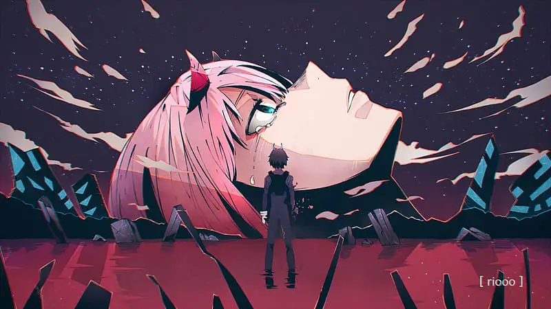 Gambar adegan akhir anime Darliing in the Franxx