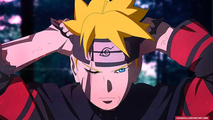 Screenshot adegan menegangkan dari anime Boruto