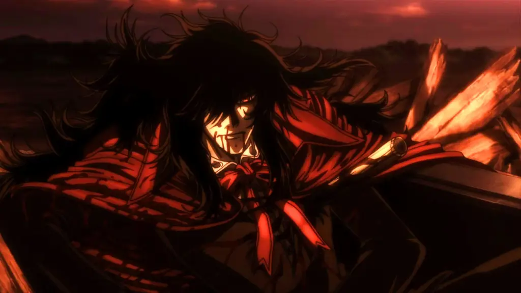 Screenshot adegan aksi dari anime Hellsing