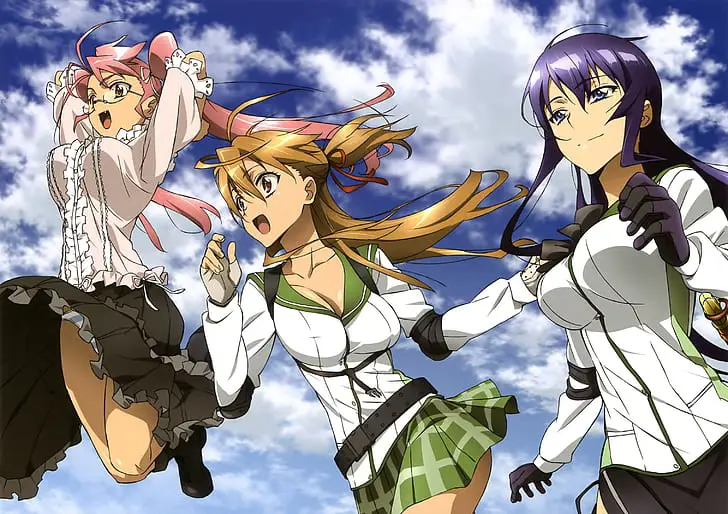 Gambar adegan aksi menegangkan dari manga Highschool of the Dead