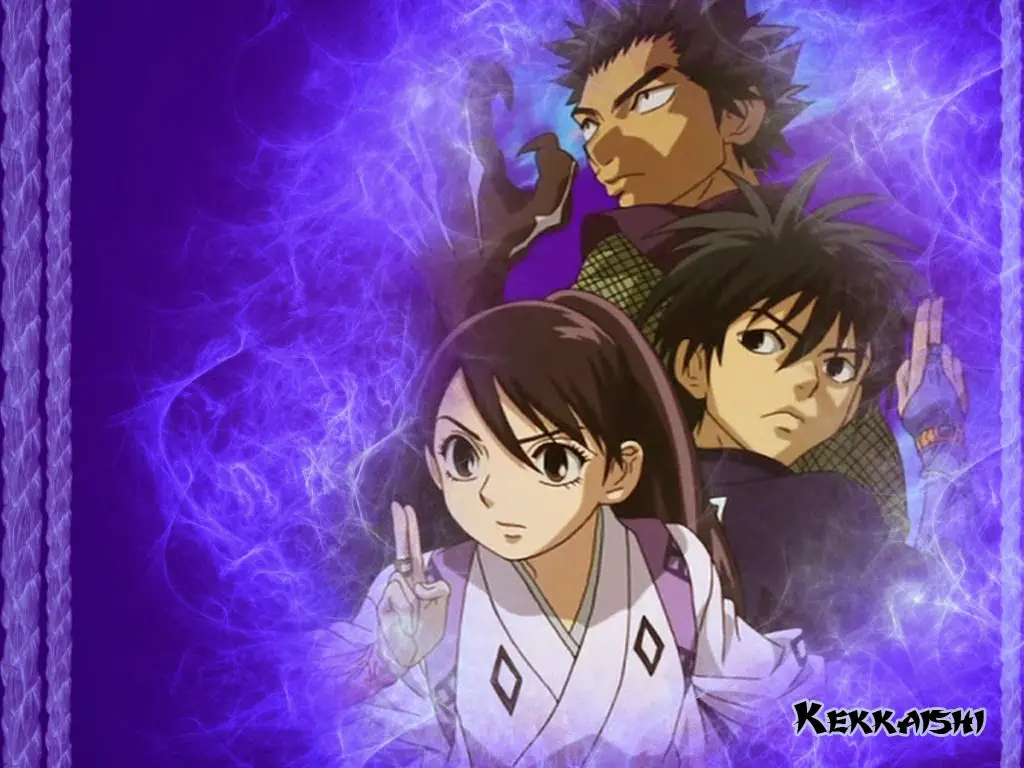 Adegan aksi seru dalam anime Kekkaishi