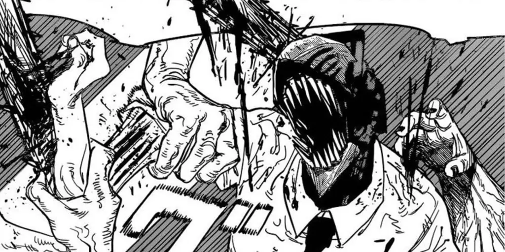 Adegan Aksi Menarik Chainsaw Man Gambar adegan aksi Chainsaw Man