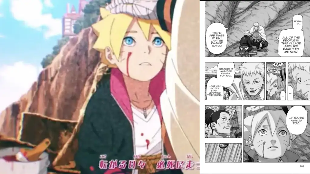 Gambar adegan aksi dalam anime Boruto