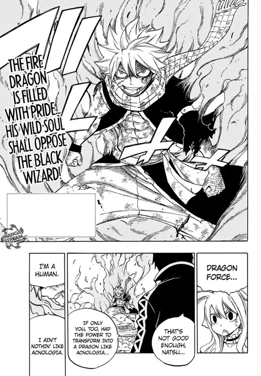 Panel-panel manga Fairy Tail yang menampilkan adegan aksi