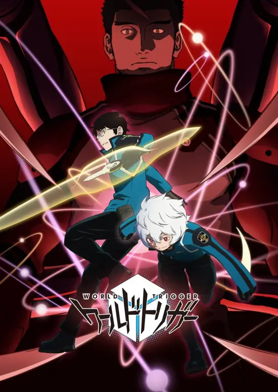 Gambar adegan aksi menegangkan dalam anime World Trigger