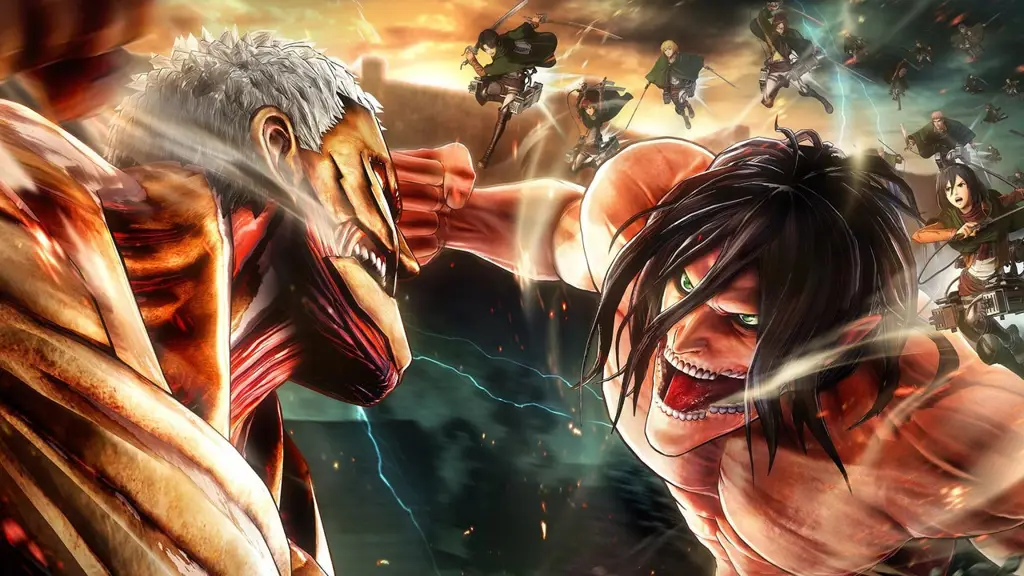 Gambar adegan aksi seru dari Attack on Titan