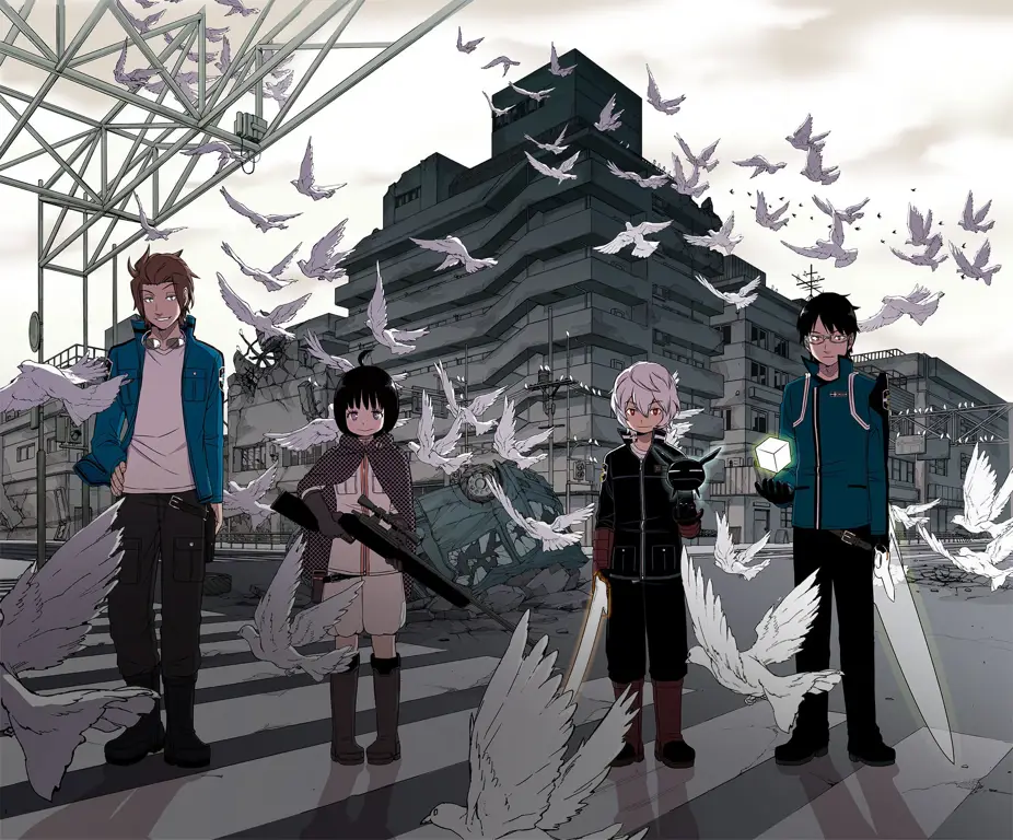 Adegan aksi menegangkan dalam World Trigger Gambar adegan aksi World Trigger
