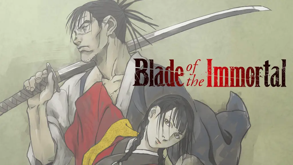 Gambar adegan aksi dalam anime Blade of the Immortal