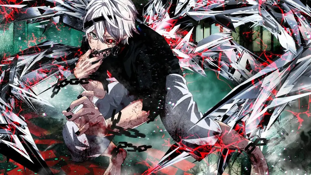 Adegan aksi menegangkan dari Tokyo Ghoul Gambar adegan aksi dari anime Tokyo Ghoul