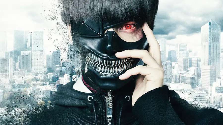 Gambar adegan aksi di anime Tokyo Ghoul