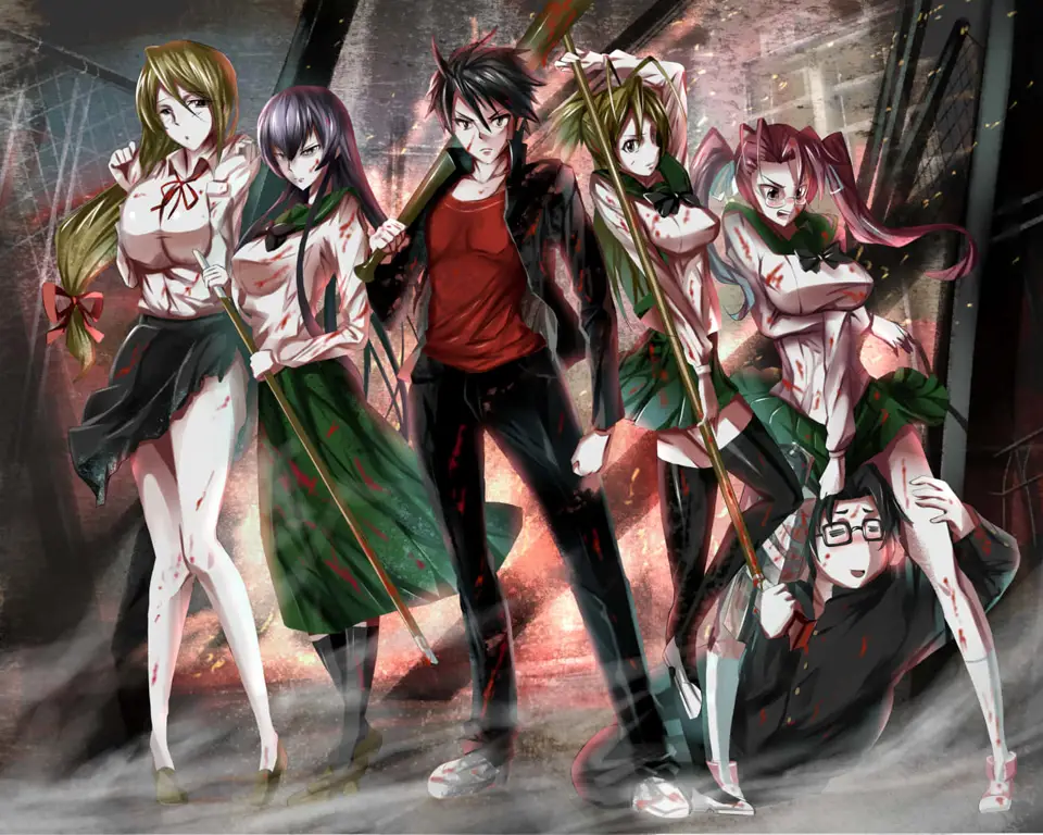 Adegan Aksi di Manga High School of the Dead