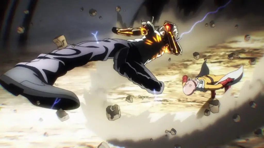 Gambar adegan aksi dari anime One Punch Man