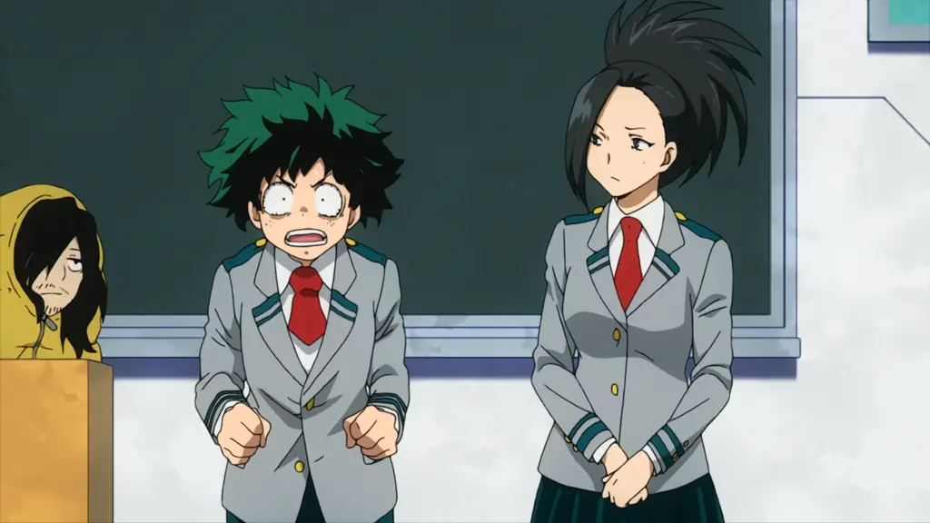 Adegan anime My Hero Academia yang seru dan menegangkan.