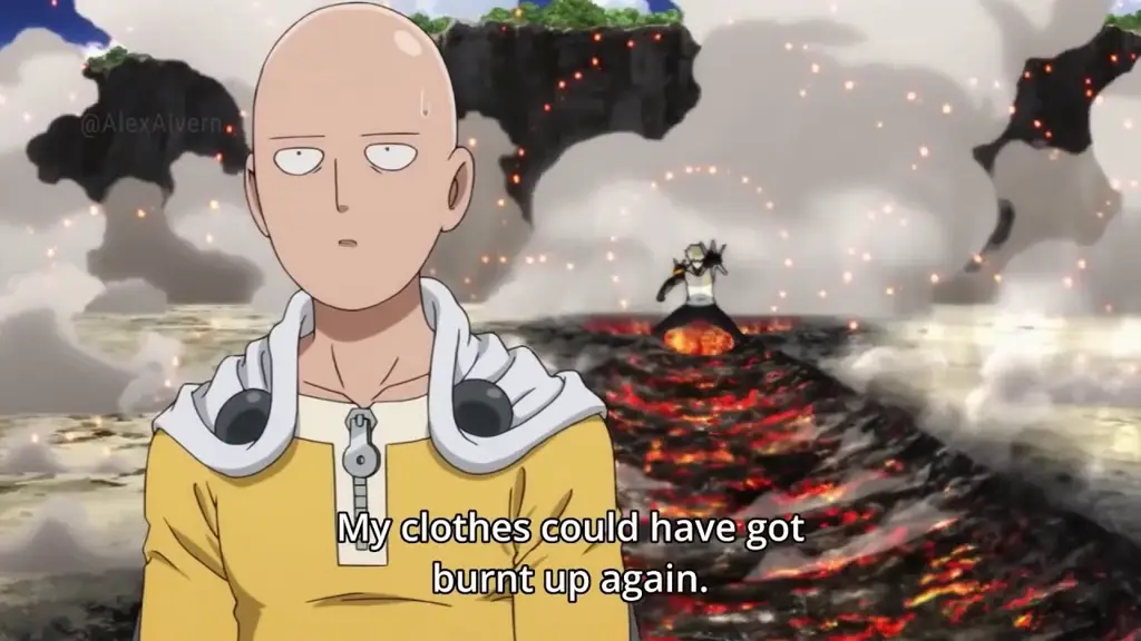 Adegan aksi Saitama yang menegangkan Saitama dalam aksi pertarungan di One Punch Man season 3 episode 1