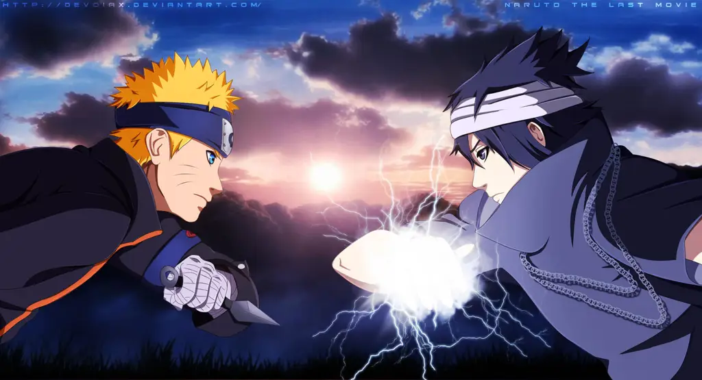 Gambar adegan aksi dalam Naruto Shippuden