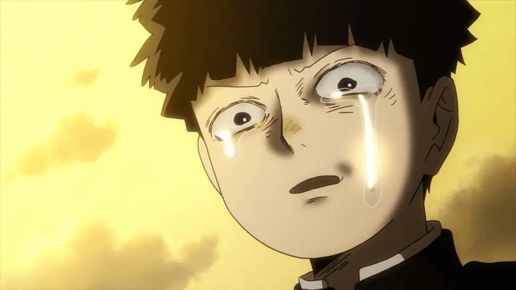 Gambar adegan aksi yang menegangkan dari anime Mob Psycho 100