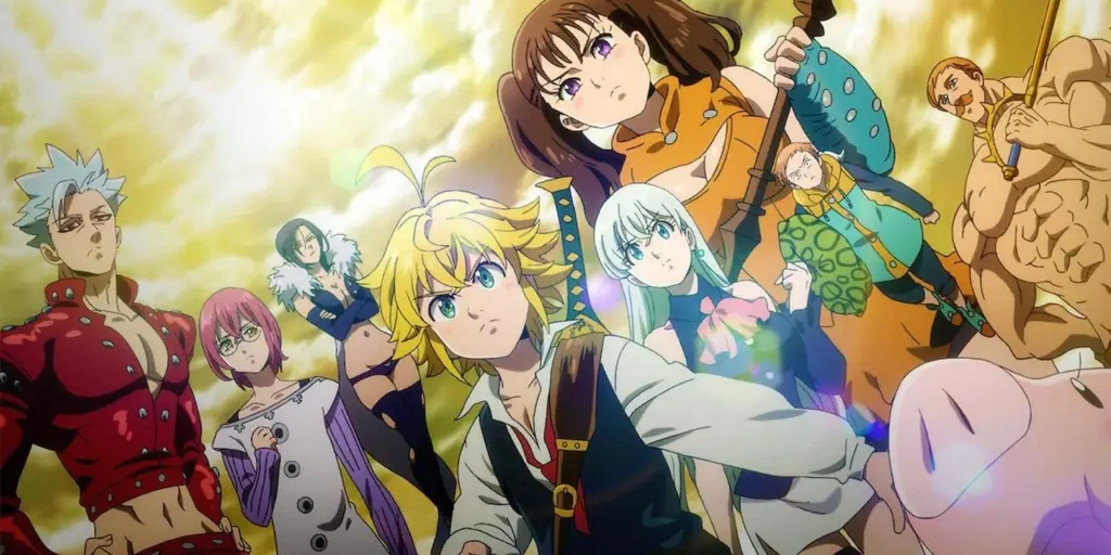 Adegan aksi seru dari Nanatsu no Taizai Gambar adegan anime Nanatsu no Taizai