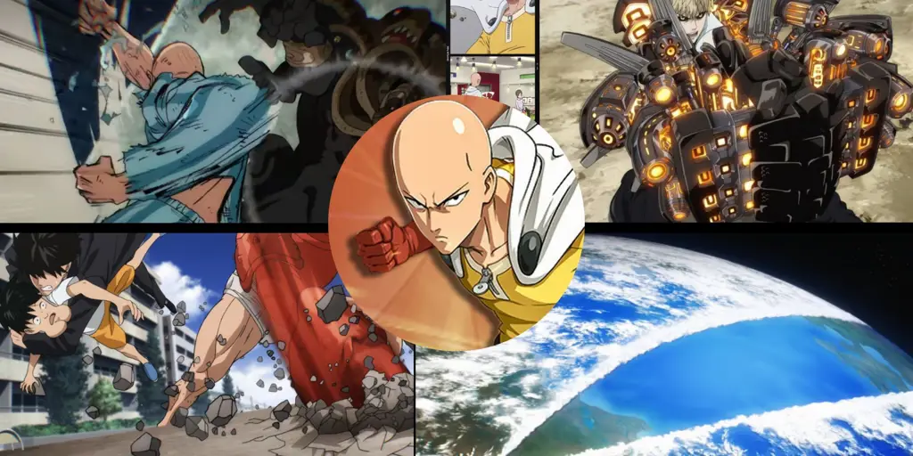 Gambar adegan aksi One Punch Man yang menegangkan