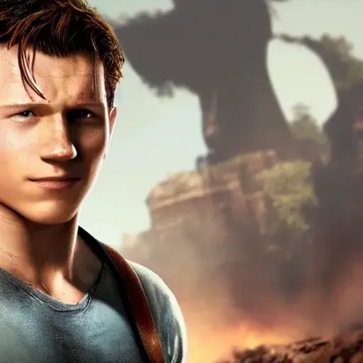 Tom Holland sebagai Nathan Drake dalam film Uncharted