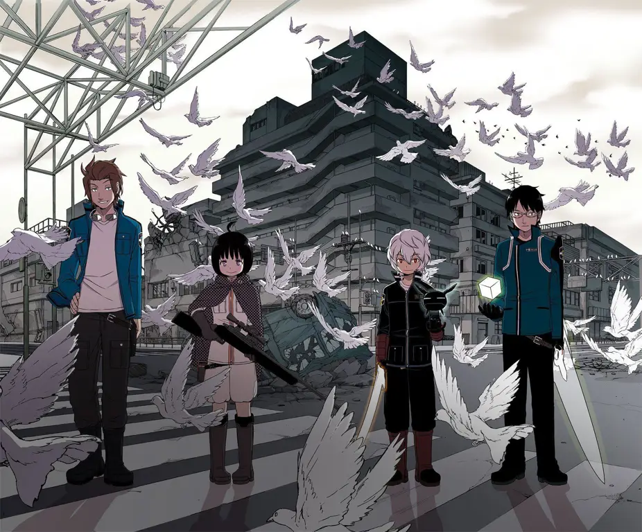 Gambar adegan aksi menegangkan dalam anime World Trigger