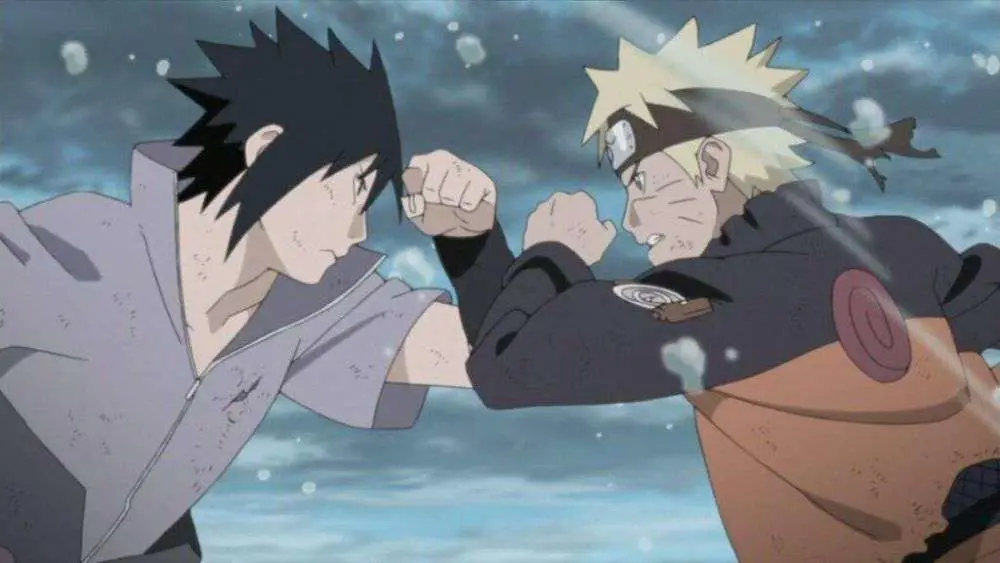 Gambar adegan aksi Naruto Shippuden yang dinamis