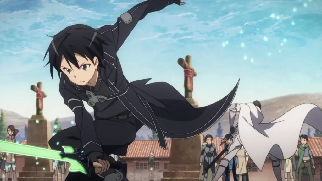 Gambar adegan aksi dalam Sword Art Online