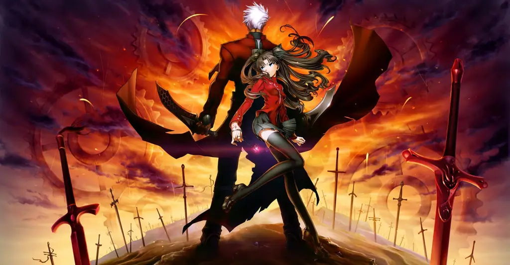 Gambar adegan aksi dalam Fate Stay Night Unlimited Blade Works