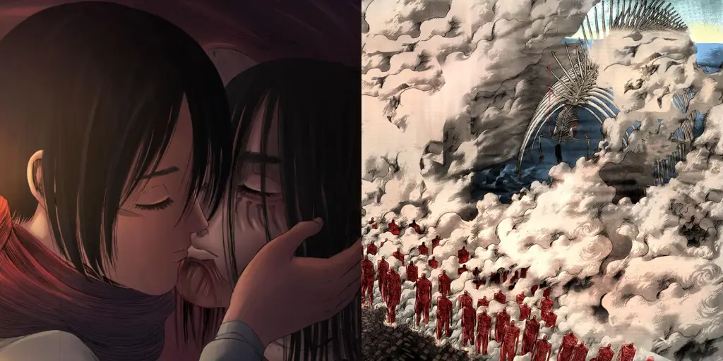 Adegan aksi yang menegangkan dari serial Attack on Titan Gambar adegan aksi menegangkan dari Attack on Titan