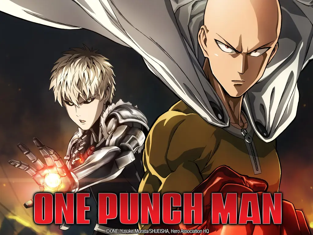 Gambar adegan pertarungan spektakuler dalam One Punch Man