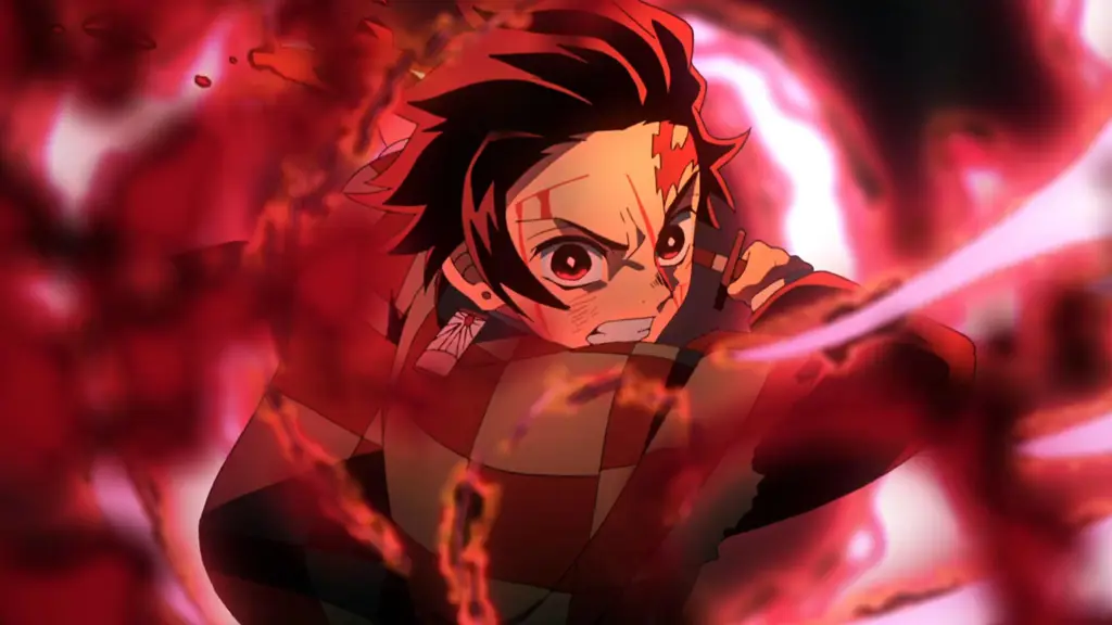 Gambar adegan pertarungan epik dari Kimetsu no Yaiba