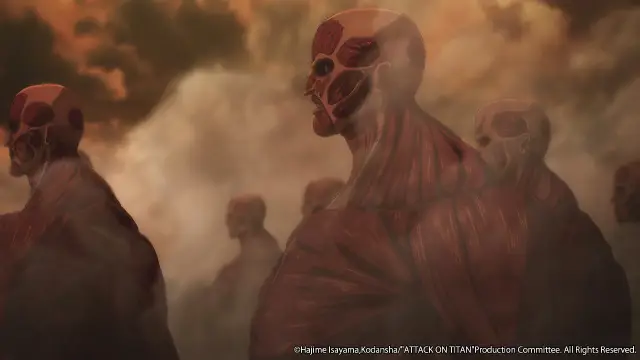 Adegan Aksi yang Mengesankan Gambar adegan aksi menegangkan di Attack on Titan Final Season Part 2