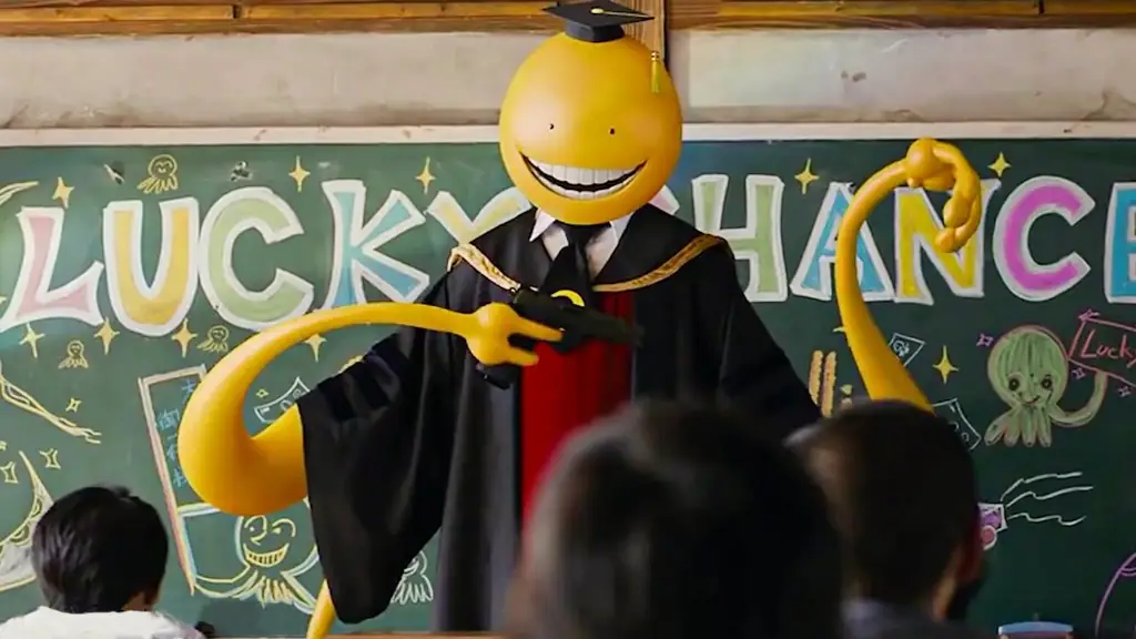 Adegan aksi menegangkan dari Assassination Classroom.