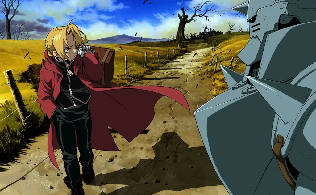 Gambar adegan alkimia dari Fullmetal Alchemist: Brotherhood