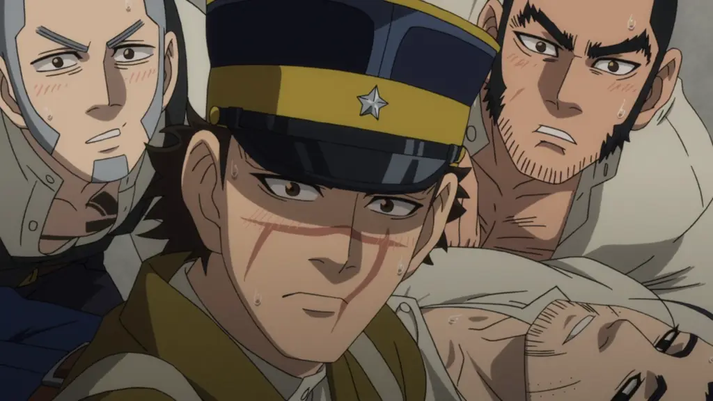 Adegan anime Golden Kamuy yang menegangkan