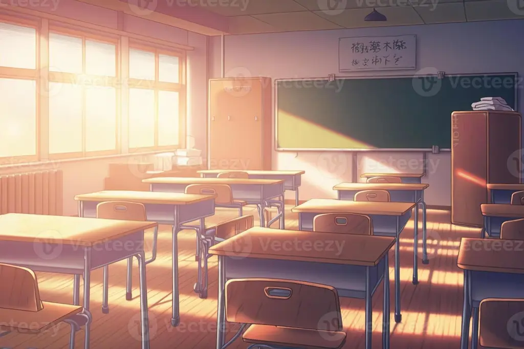 Gambar adegan anime sekolah Jepang