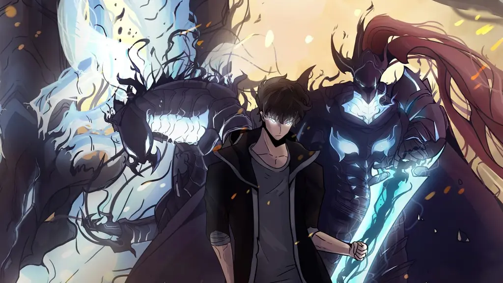 Gambar adegan anime Solo Leveling yang menegangkan