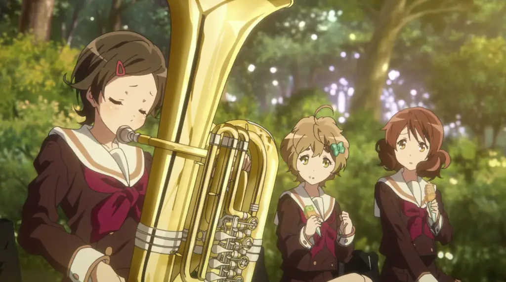 Adegan anime Sound! Euphonium yang menampilkan karakter utama