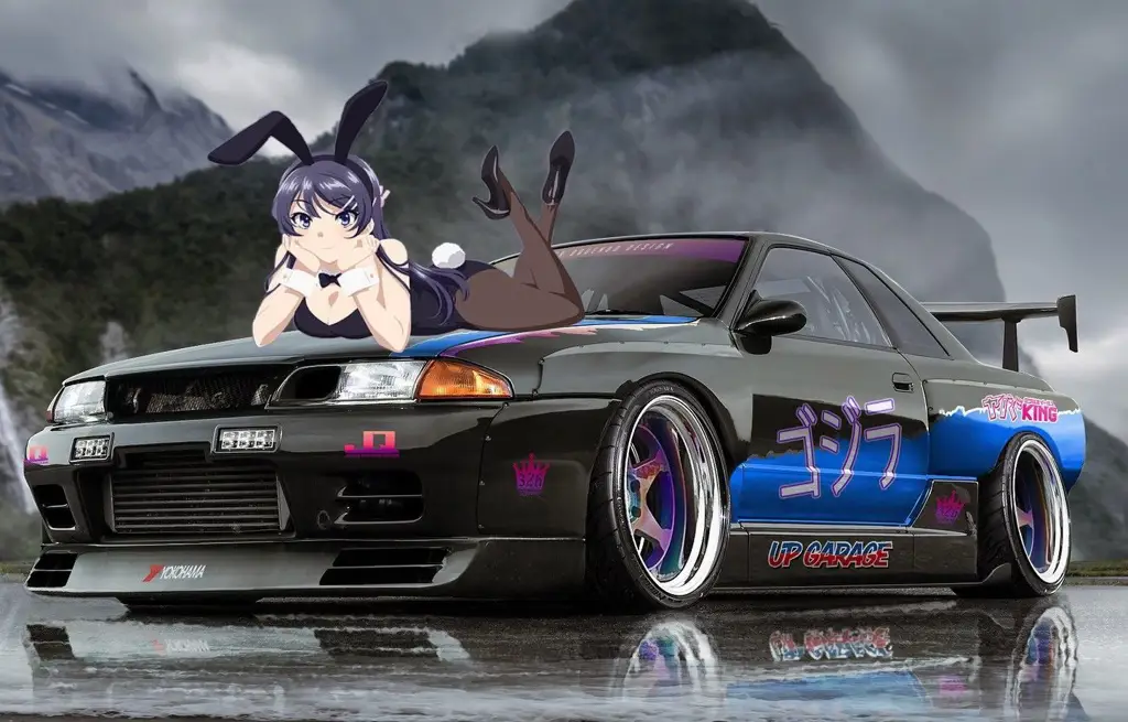 Gambar adegan balapan drifting bergaya anime