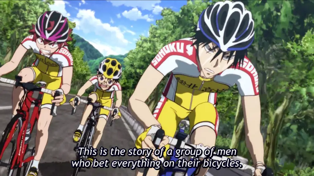 Gambar adegan anime Yowamushi Pedal yang menegangkan