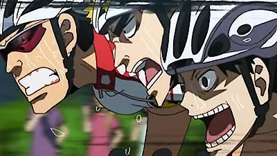 Gambar adegan balapan sepeda yang menegangkan dari Yowamushi Pedal Season 3.